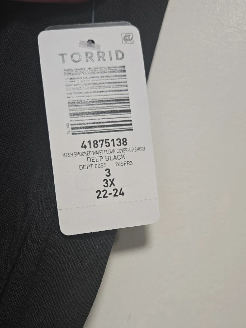 torrid Black Smocked-Waist Flow Swim Cover Shorts